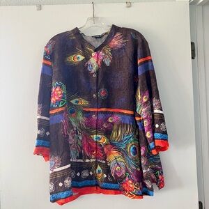 Citron Multicolor Abstract Top